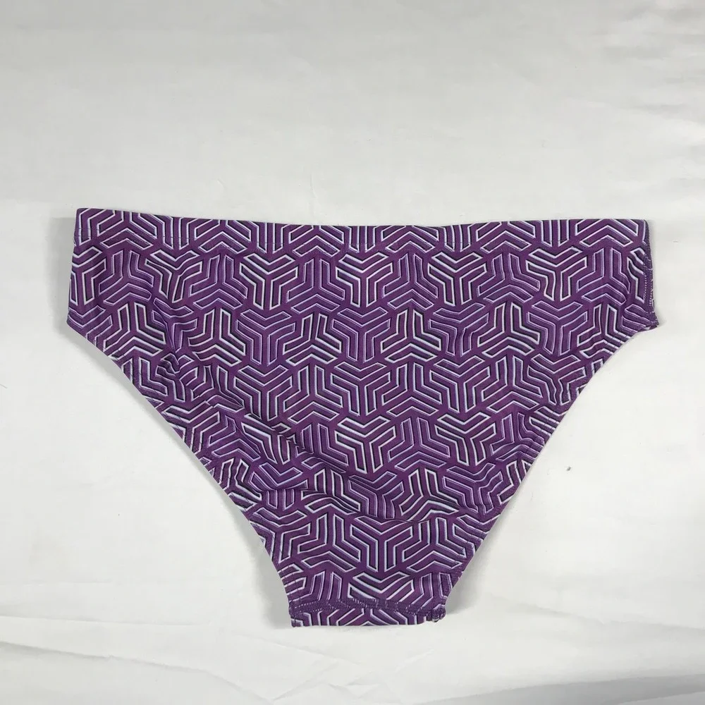 Arena Mens Kikko Brief Swimsuit Purple Geometric Training Swim Trunks Size 36